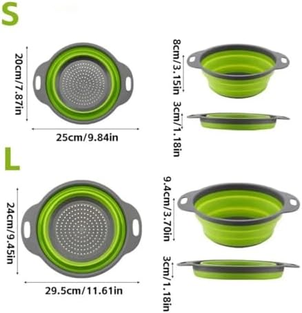 Foldable Silicone Strainer Colander - Collapsible Kitchen Drain