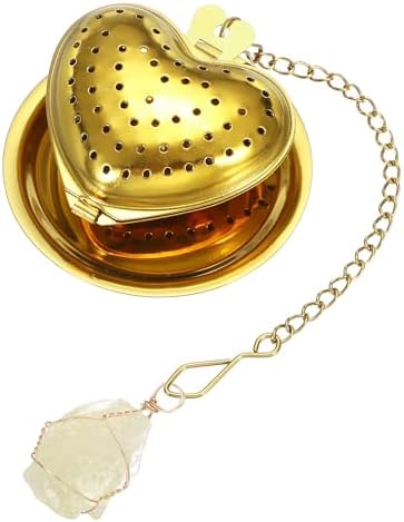 uxcell Cute Tea Infuser Ball Heart Shape Tea Infuser Citrine Strainer