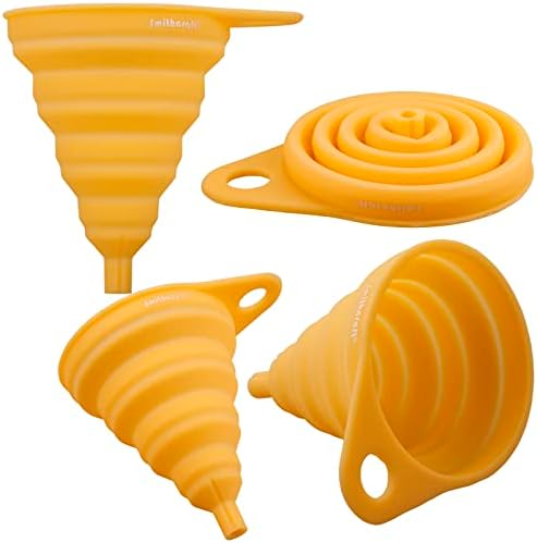 Funnel Set 4, Silicone Funnels for Kitchen, Collapsible Funnels for