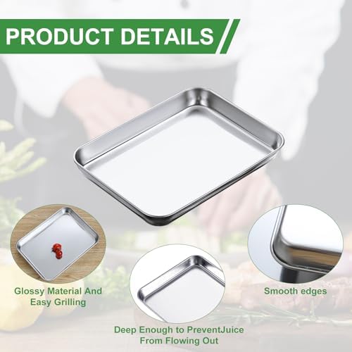 12 Pack Stainless Steel Baking Sheet Bulk Non Stick Oven Tray