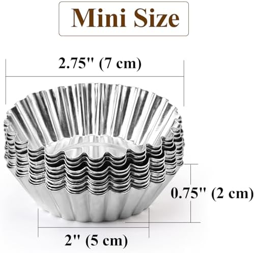 Tosnail 50 Pieces Aluminum Egg Tart Mold Small Tart Pie Tin Mini