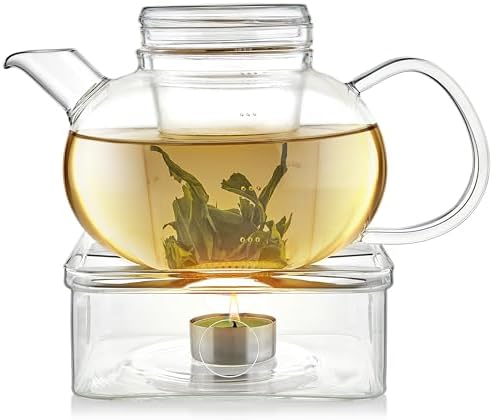 Teabloom Radiance Square Tea Warmer with Tealight Candle – Elegant