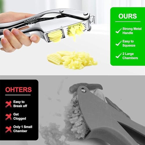 2-in-1 Stainless Steel Garlic Press and Slicer