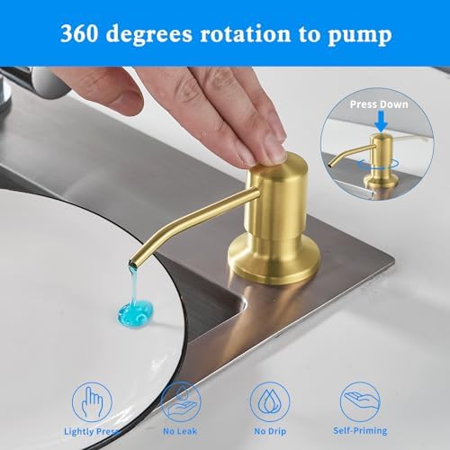 Built-in Soap Dispenser, Brushed Gold Stainless Steel