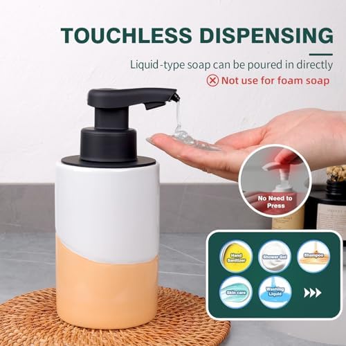 BosilunLife Automatic Soap Dispenser Ceramic Hand Free Soap Dispenser