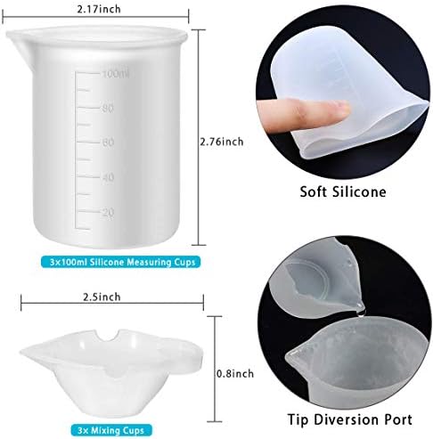 Resin Tools Set 22pcs, A3 Silicone Sheet with 100 ml Measuring Mixing