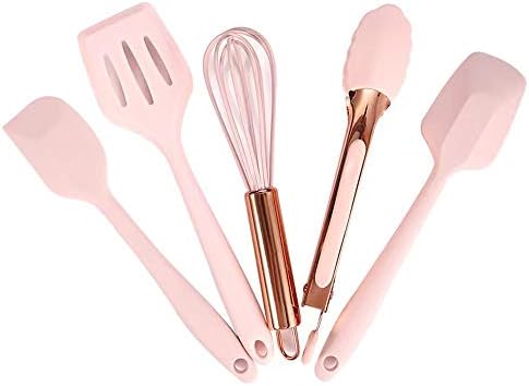 Collfa Rose Gold And Pink Kitchen Utensil Small Five-Piece Set Mini