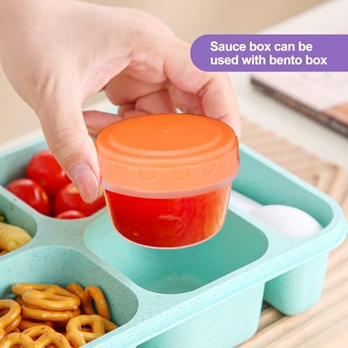 QUMMFA Portable Salad Dressing Containers 6 Pack 2.7 OZ, Leakproof