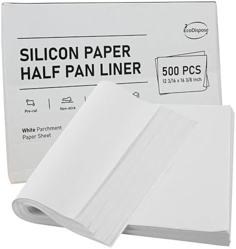 EcoDispose 500 Pcs Non-Stick Parchment Paper Baking Sheets