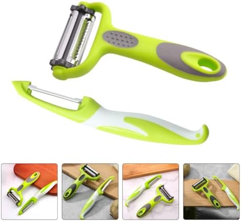 2pcs Stainless Steel Potato Peeler Set for Julienne Slicing