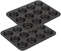 CHEFMADE 12 Cups Muffin Pan Set, 2 Packs Bakeware Non-Stick Cupcake