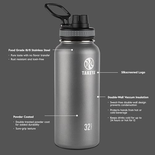 Takeya Originals 32 oz Vacuum Insulated Stainless Steel Water Bottle