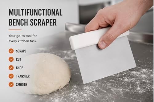 CutleryMania Bench Scraper 2-Pack — Stainless Steel Dough & Pastry