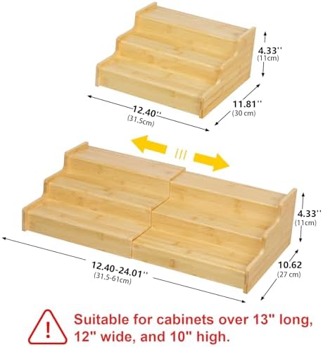 Hongtamoya 3-Tier Expandable Bamboo Mug Holder