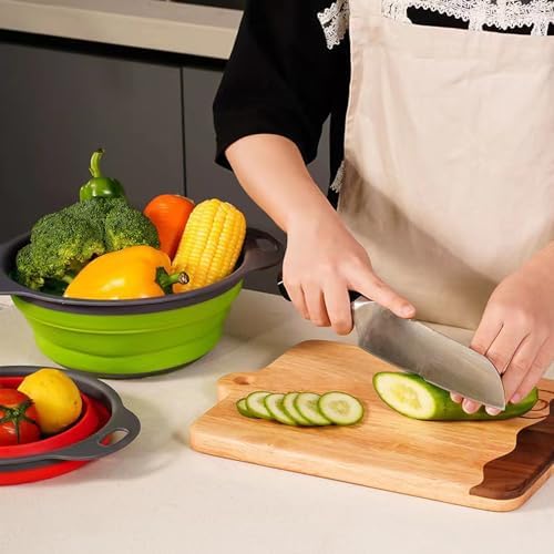 Collapsible Colander Set of 3 Round Silicone Kitchen Strainer Set
