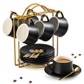 YHOSSEUN Espresso Cups Set of 6, 4 OZ Expresso Shots Cup with Stand