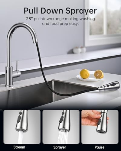Hiqufet Touchless Kitchen Faucet with Pull Down Sprayer
