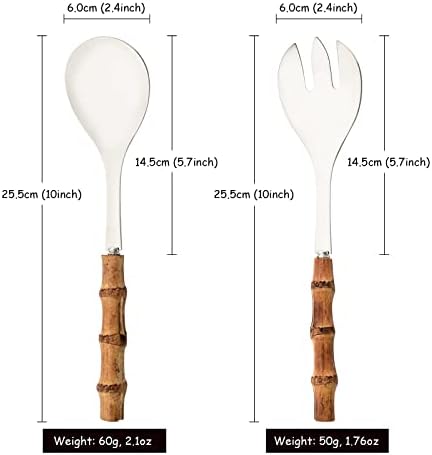 Serving Spoon and Fork Set, 304 Stainless Steel Serving Utensils with