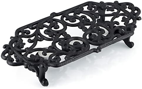 MOLIGOU Cast Iron Teapot Warmer, Teapot Warmer Stand with 3 Tealight