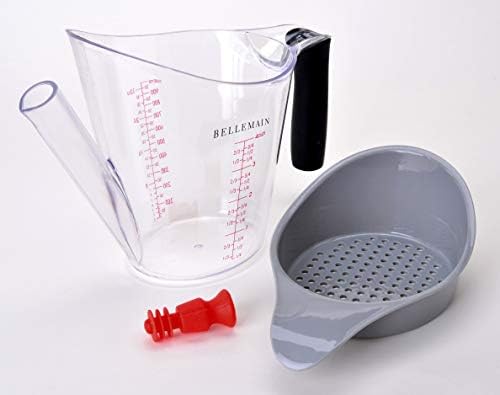 Bellemain 4-Cup Fat Separator/Measuring Cup with Strainer & Fat