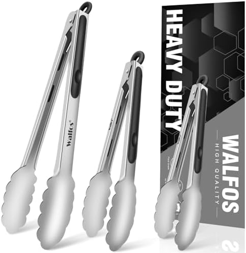 Food Grade Stainless Steel Kitchen Tongs for Cooking,BBQ - 7,9 and 12