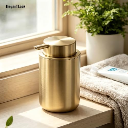Stainless Steel Liquid Soap Dispenser for Kitchen and Bathroom (Gold)