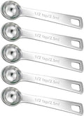 5PCS 1/2tsp(1/6tbsp, 2.5 ml) Measuring Spoon Teaspoons Stainless Steel