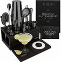Mixology Bartender Kit - 15Pcs Bar Set Cocktail Shaker Set w Black Bar