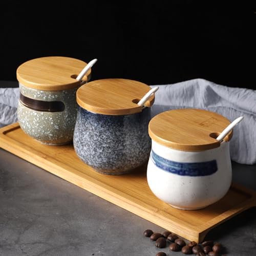 Japanese Sugar Bowl With Lid And Spoon, Sugar Pot, Sugar Container