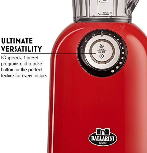 Ballarini Tesoro Countertop Blender, Cherry Red