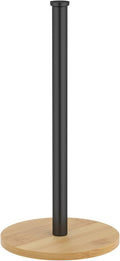 Wooden Paper Towel Holder Countertop, Non-Slip Base, Stainless Steel, by CHIKESI