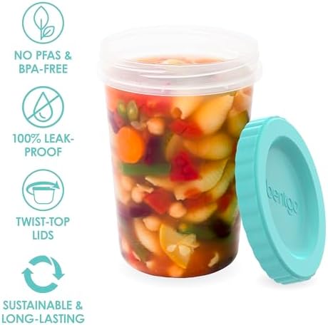 Bentgo Prep - 20 Piece 32 fl oz Leak-Proof Deli Containers with Lids