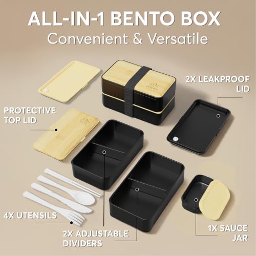Umami Adult Bento Box, 40 oz, Matte Black
