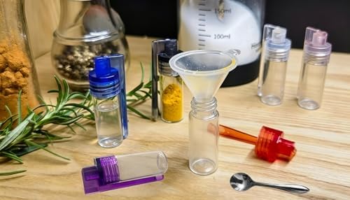 6 Pcs Leak-proof Mini Seasoning Containers Set,Spice Jar with Spoon