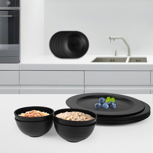10inch/6pcs Dishwasher & Microwave Safe Wheat Straw Plates