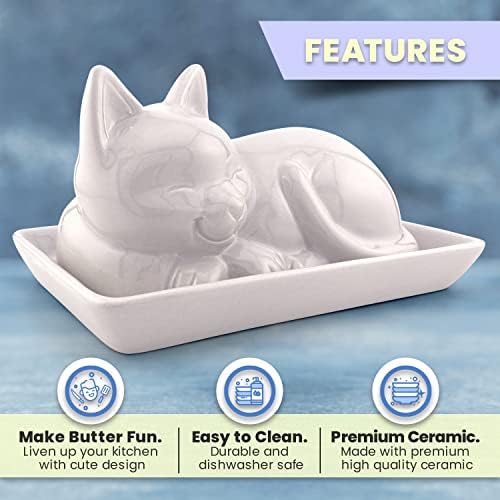 Adorable Cat Ceramic Butter Dish - Unique and Versatile Kitchen