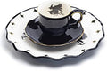 Potter's Studio Flying Witch Black Gold Tea Cup and Saucer + Witches