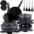 20-Piece Ceramic Pots and Pans Set, Nonstick Cookware Set with