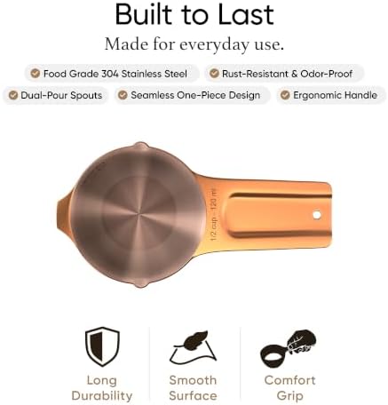 Color Up 1⁄2 Cup Measuring Cup (120 ml) – Premium Copper Stainless