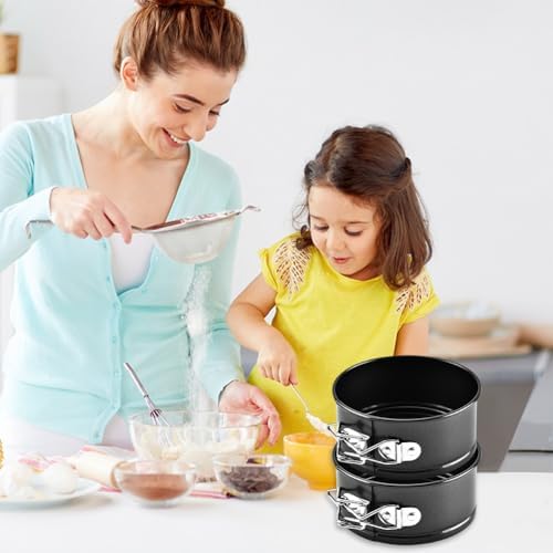 4 Inch Springform Pans Set of 4, Mini Cheesecake Pans with Removable
