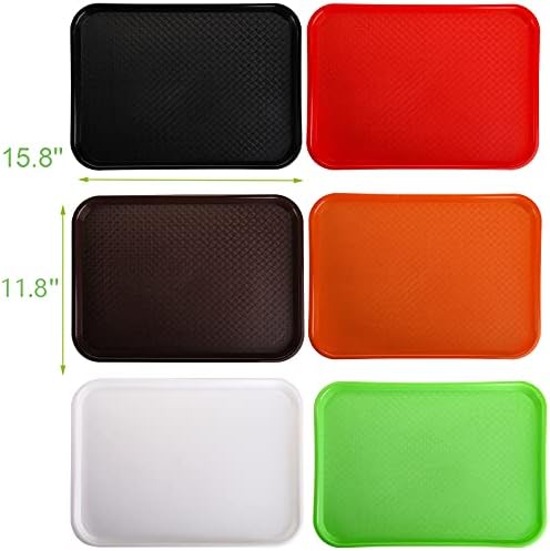 Yarlung 6 Pack Plastic Fast Food Trays, 16x12 Inches Restaurant