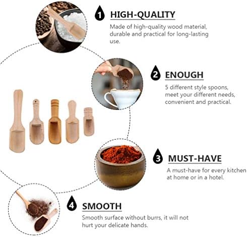 10Pcs Mini Wooden Spoon Mini Bath Salt Spoon Tea Scoop Wooden Candy