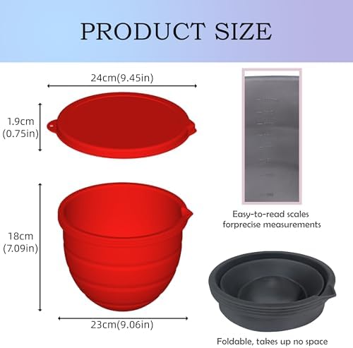 Collapsible Silicone Mixing Bowl Insert for KitchenAid Tilt-Head, with
