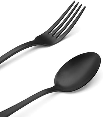 Matte Black Silverware Set, Satin Finish 20-Piece Stainless Steel