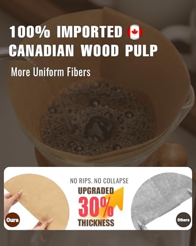 100 Count Unbleached Coffee Filters for Chemex Coffee Maker