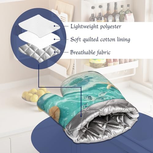 Beach Starfish Sea Turtle Oven Mitts and Pot Holders Sets of 4 Coastal