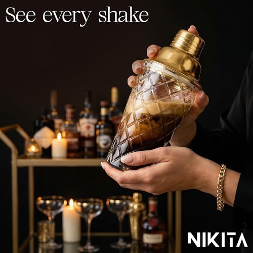Nikita Cocktail Shaker, 5-Piece Martini Shaker & Bartender Kit with
