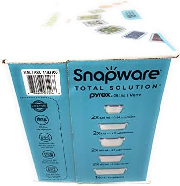 Snapware 18-Piece Pyrex Glass Food Storage Set, Purple & Blue