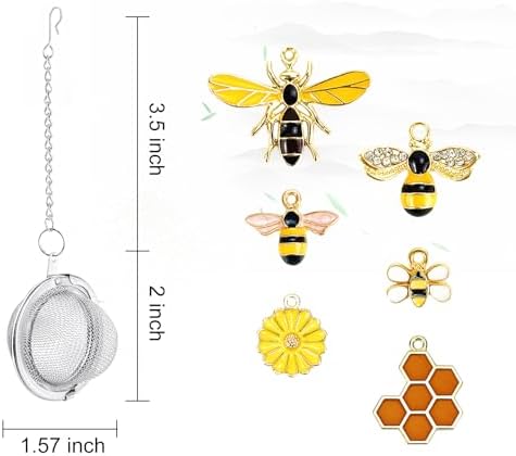 6PCs Stainless Steel Mesh Tea Infuser,2.1 inch Tea Ball with Honey Bee