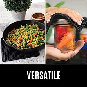 BPA-Free Soft Silicone 4 Piece Oven Mitts & Trivets Set - Image 5